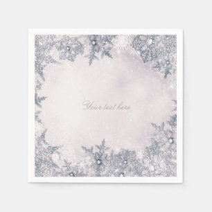 Winter Wonderland Schneeflocken Blau Weiß Elegant Serviette