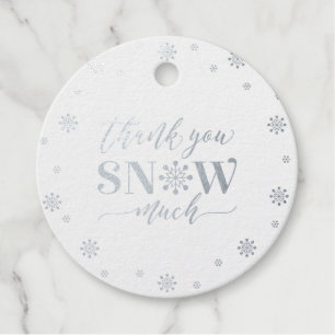 Winter Wonderland-Schneeflocken-Folie Danke-Favor Geschenkanhänger