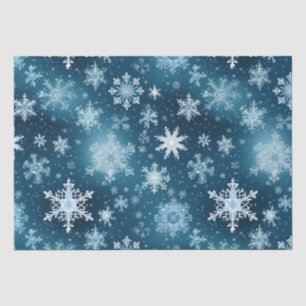 Winter Wonderland Schneeflocken Schneefall Blau Seidenpapier