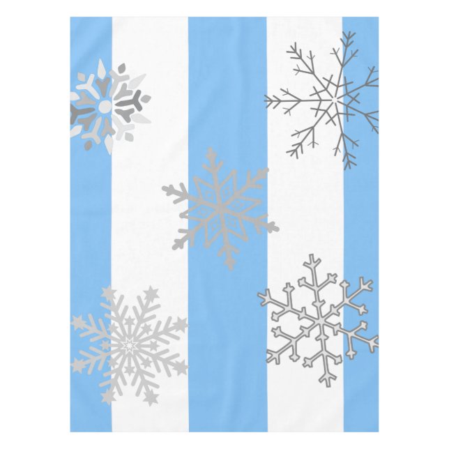 Winter Wonderland Schneeflocken Tischdecke (Vorderseite)
