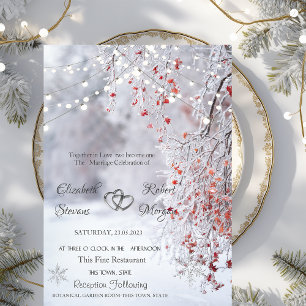 Winter Wonderland, Schneegirlanden Hochzeitseinlad Einladung