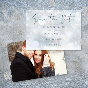 Winter Wonderland-Schneehochzeit Save The Date