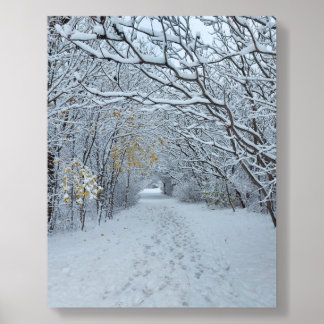 Winter Wonderland-Schneelandschaft Park Leerkarte Acryl Fotofliese