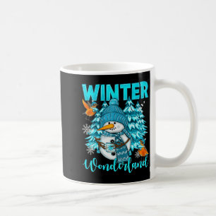 Winter Wonderland Schneemann und Schneeflocken Gem Kaffeetasse