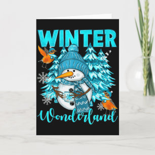 Winter Wonderland Schneemann und Schneeflocken Gem Karte