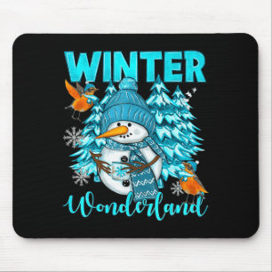 Winter Wonderland Schneemann und Schneeflocken Gem Mousepad