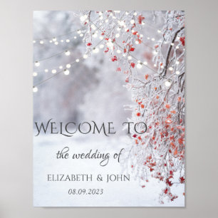 Winter Wonderland, Schneestring-Lichter Hochzeit Poster