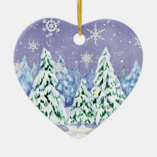 Winter Wonderland Schneeszene Pine Trees Ornament