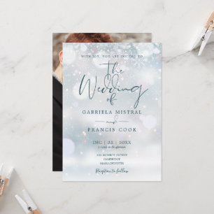 Winter Wonderland Script Snow Foto Hochzeit Einladung