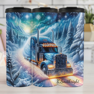 Winter Wonderland Semi Truck Reise Thermosbecher