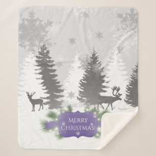 Winter Wonderland Sherpa Blanket - Lila Sherpadecke