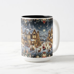 Winter Wonderland Sieben: Gemütliche Weihnachts-Ma Zweifarbige Tasse