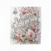 Winter Wonderland Silber Glitter Rosa Rosen