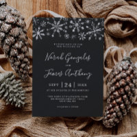 Winter Wonderland Silver Black Snowflake Wedding