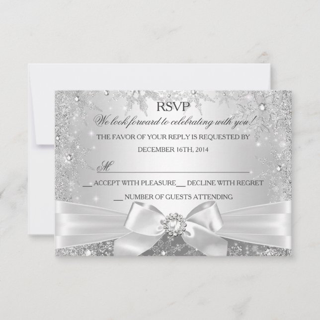 Winter Wonderland Silver UAWG RSVP Karte (Vorderseite)