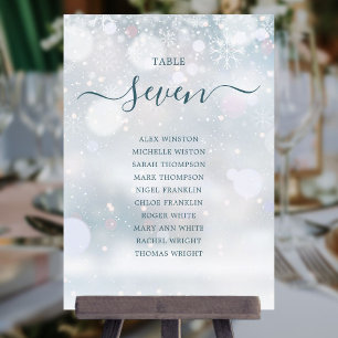 Winter Wonderland Sitzplan Tischnummer