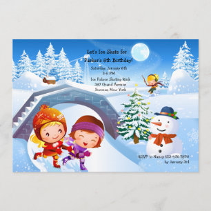 Winter Wonderland Skaten Party Einladung