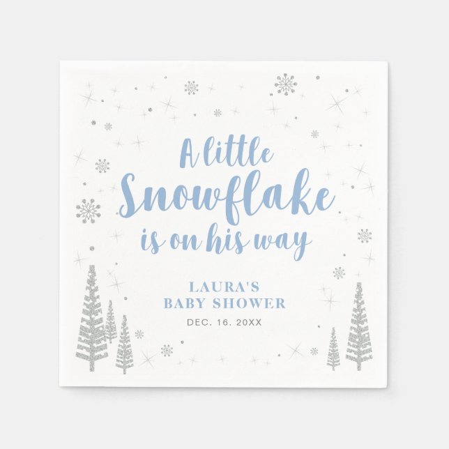 Winter Wonderland Snow Baby Dusche Papier Napkin Serviette (Vorderseite)