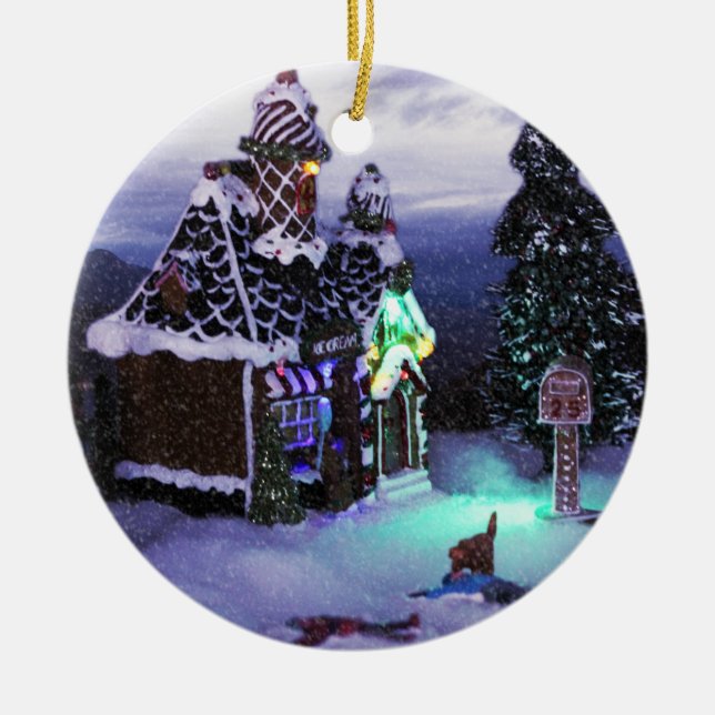 Winter Wonderland Snow Scene 2020 Keramik Ornament (Vorne)