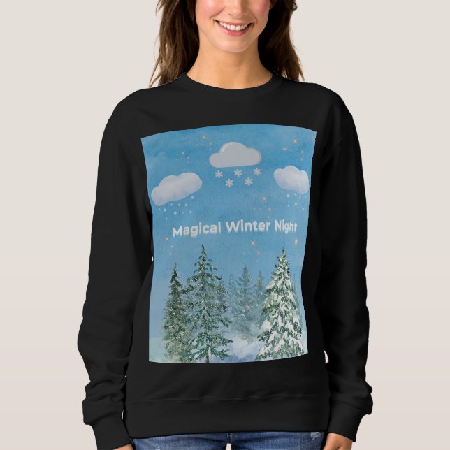 "Winter Wonderland: Snow & Stars" Sweatshirt (Vorderseite)