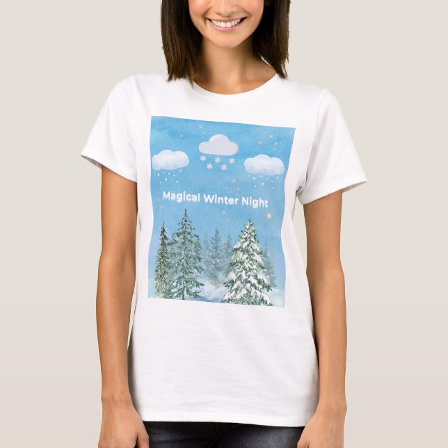 "Winter Wonderland: Snow & Stars" T-Shirt (Vorderseite)