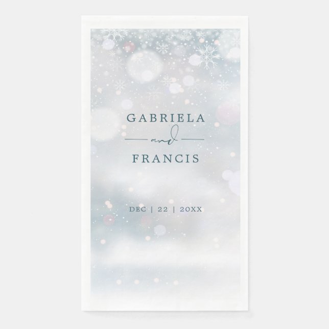 Winter Wonderland Snow Wedding Serviette (Vorderseite)