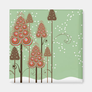 Winter Wonderland Snow Whimsical Weihnachtsbaumen Magnet