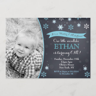Winter Wonderland Snowflake Birthday Invitations Einladung