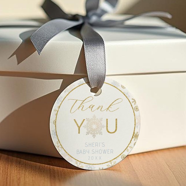 Winter Wonderland Snowflake Danke Tag Geschenkanhänger (Winter Wonderland Gift Tag)