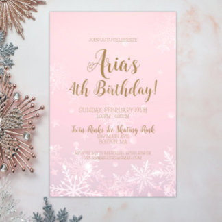 Winter Wonderland Snowflake Geburtstagseinladung Einladung