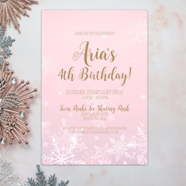 Winter Wonderland Snowflake Geburtstagseinladung Einladung (Winter Wonderland Birthday Party Invitation, Winter Onederland, Snowflake Invite, Girl Birthday)
