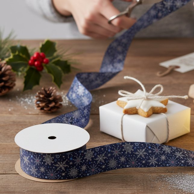 Winter Wonderland Snowflake Holiday Ribbon Satinband (Snowflake holiday ribbon)