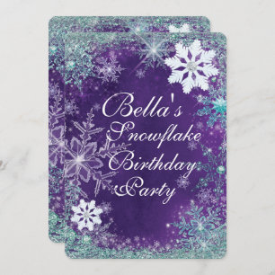 Winter Wonderland Snowflake Party Einladungen