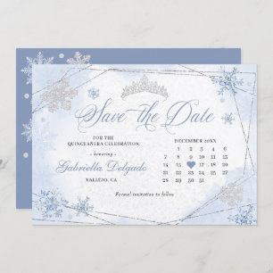 Winter Wonderland Snowflake Save the Date Einladung