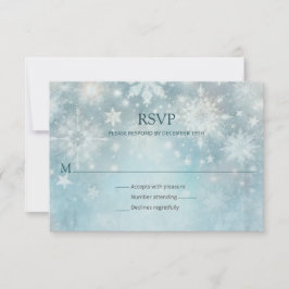 Winter Wonderland Snowflake Wedding RSVP Karte