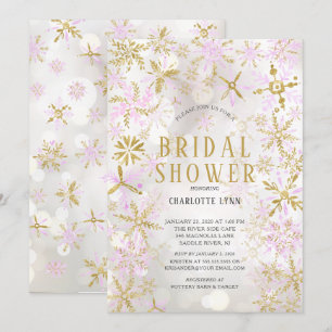 Winter Wonderland Snowflakes Brautparty Einladung