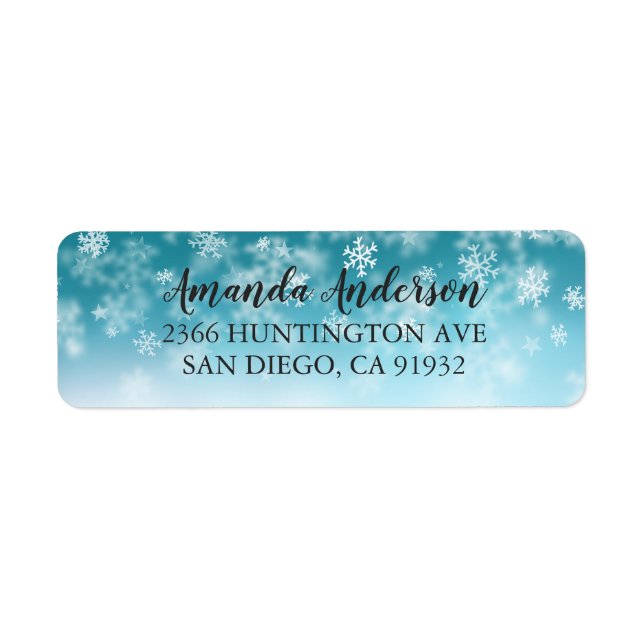Winter Wonderland Snowflakes Brautparty Labels (Vorne)