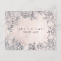 Winter Wonderland Snowflakes Creme Save the Date