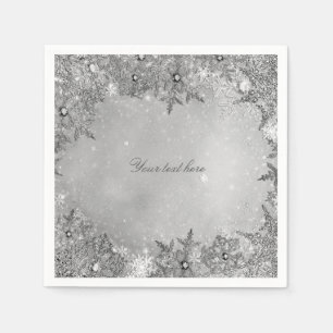 Winter Wonderland Snowflakes Pure Silver Elegante Serviette