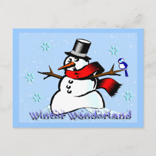 Winter Wonderland Snowman Postcard Postkarte