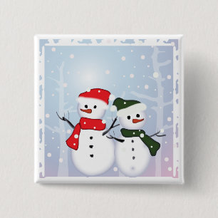 Winter Wonderland Snowman Unser erstes Weihnachtsf Button
