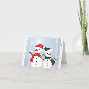 Winter Wonderland Snowman Unser erstes Weihnachtsf Feiertagskarte