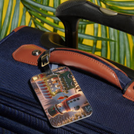 Winter Wonderland Snowman's Hot Chocolate Cart Gepäckanhänger