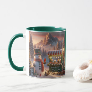 Winter Wonderland Snowman's Hot Chocolate Cart Tasse