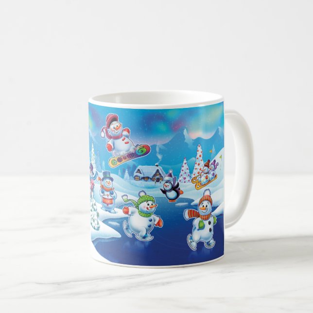 Winter Wonderland Snowpeople Tasse (VorderseiteRechts)