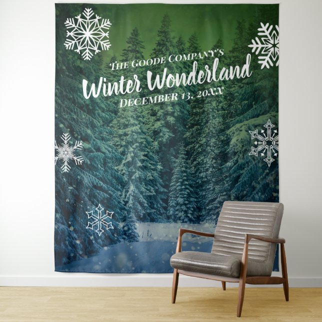 Winter Wonderland Snowy Trees | Hintergrund für Pa Wandteppich (Beispiel)