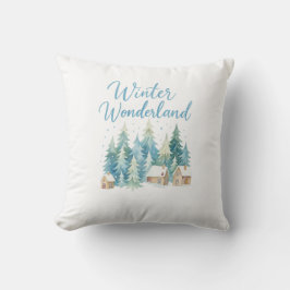 Winter Wonderland Snowy Village  Kissen