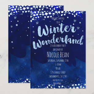Winter Wonderland Starry Sky Whimsical Einladungen