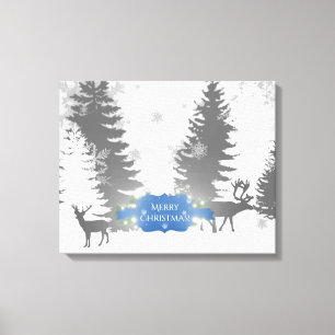 Winter Wonderland Stretched Canvas Print - Blau Leinwanddruck