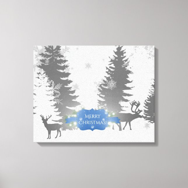Winter Wonderland Stretched Canvas Print - Blau Leinwanddruck (Vorderseite)